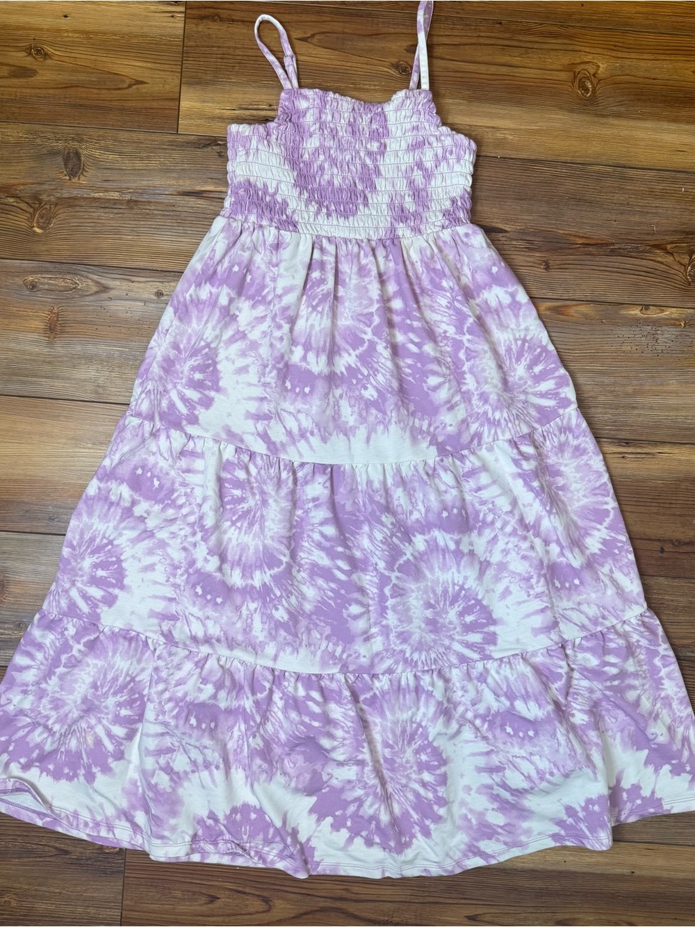 32 Degrees Cool Girls Tie Dye Maxi Dress Purple White Size 7/8